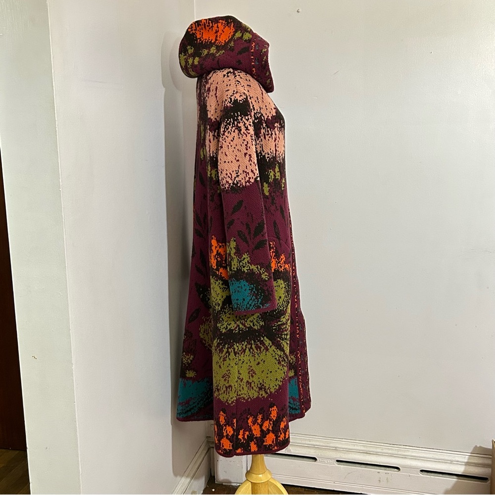 IVKO Floral Wool Cardigan Sweater Coat Large - Picture 10 of 14